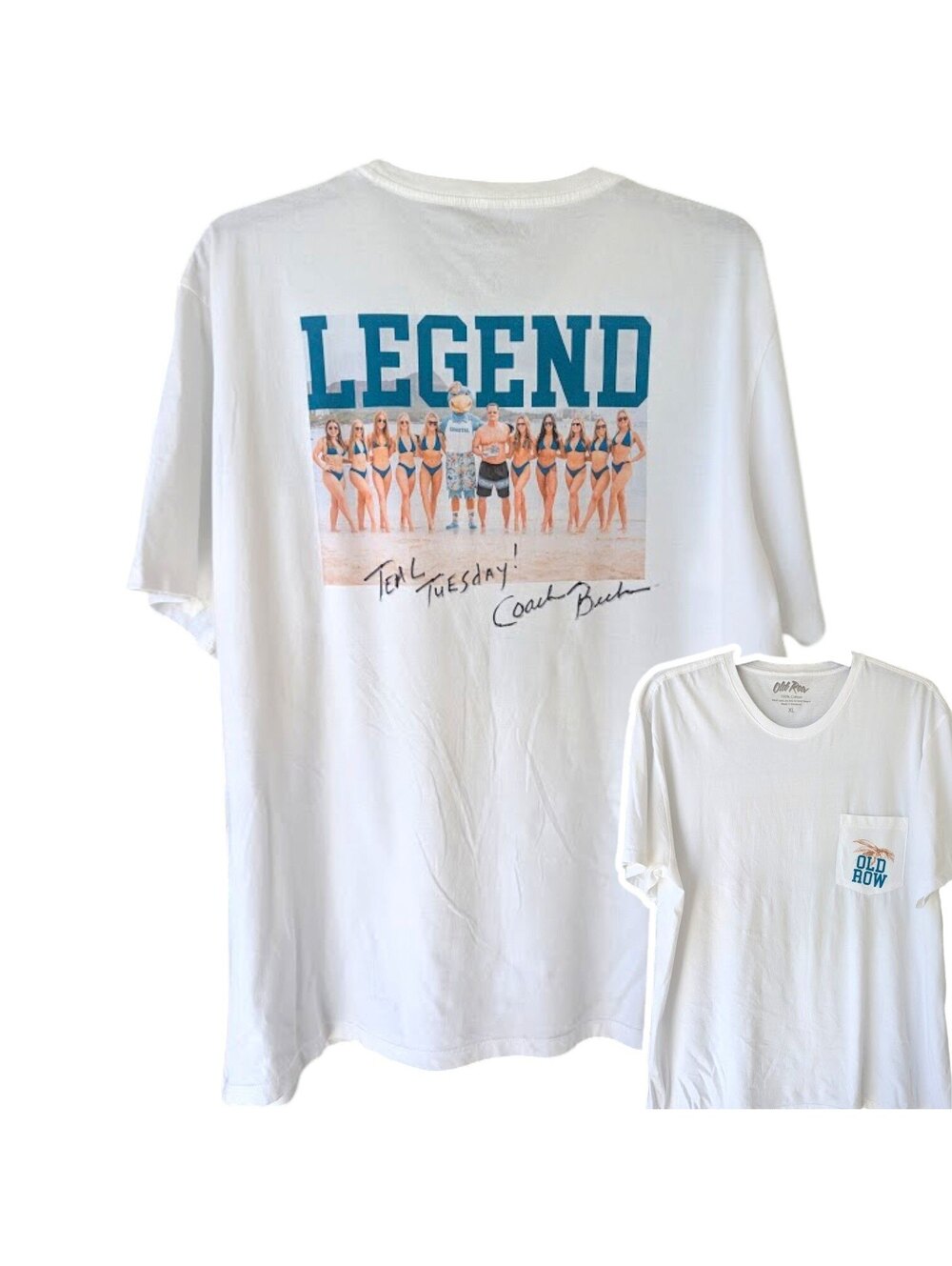 Old Row LEGEND Tim Beck Autographed Tee Oversized XL Coastal Carolina University